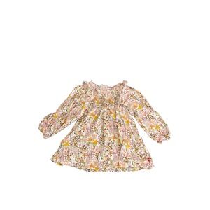 Magnetic‎ Me Girls 2T Floral Smocked Long Sleeve Top Magnetic Closure Woodland